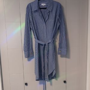 Calvin Klein Blue and White Striped Dress